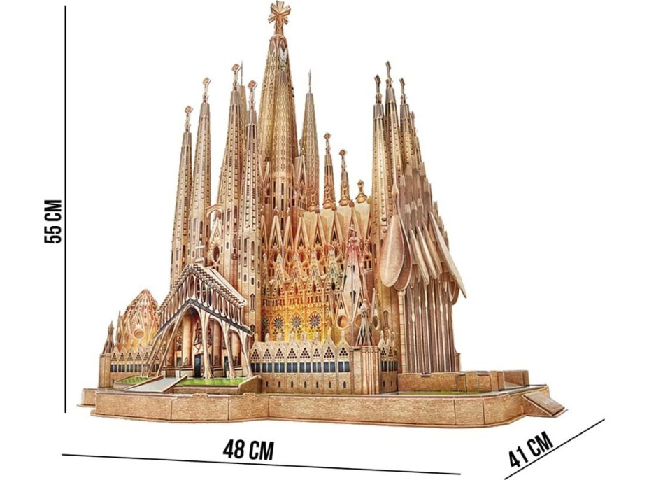 CUBICFUN Svítící 3D puzzle Sagrada Família 696 dílků