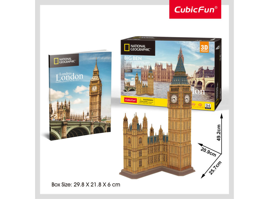 CUBICFUN 3D puzzle National Geographic: Big Ben 94 dílků