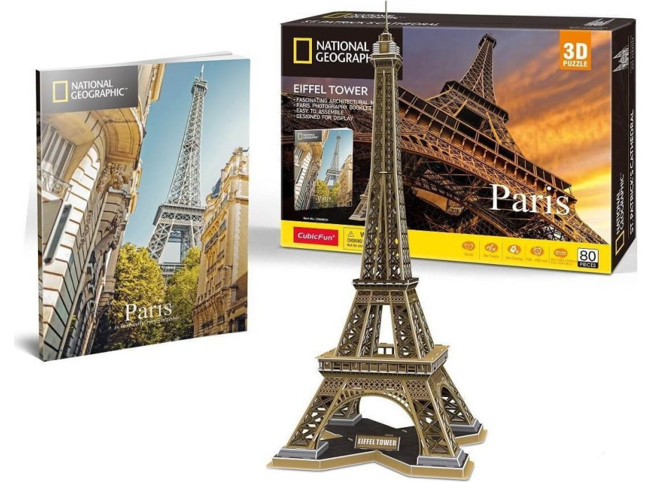 CUBICFUN 3D puzzle National Geographic: Eiffelova věž 80 dílků