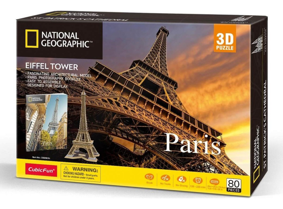 CUBICFUN 3D puzzle National Geographic: Eiffelova věž 80 dílků