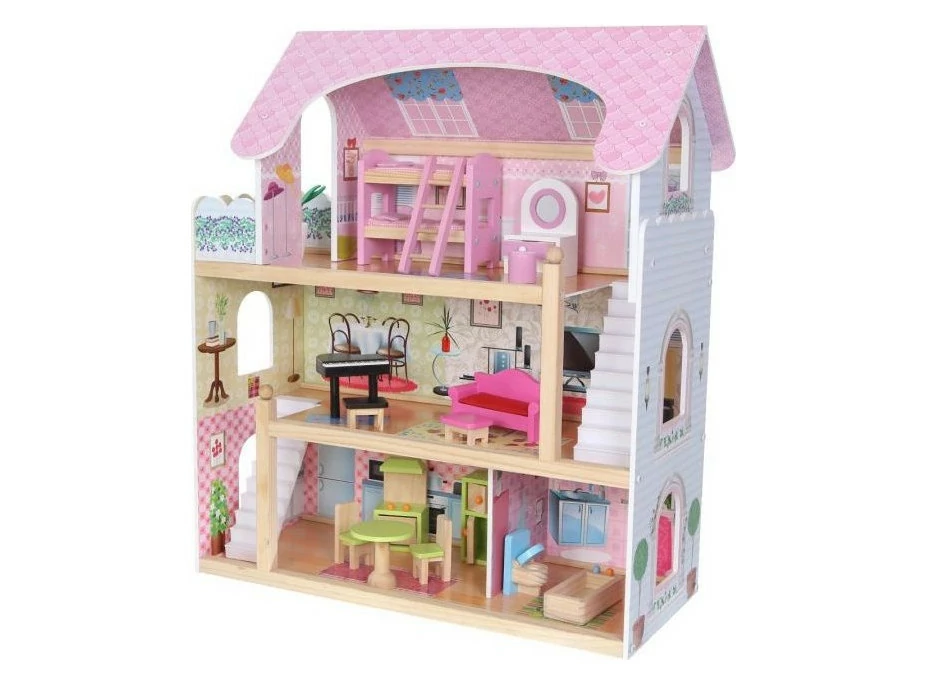 ECOTOYS Domeček pro panenky Pohádková rezidence s vybavením