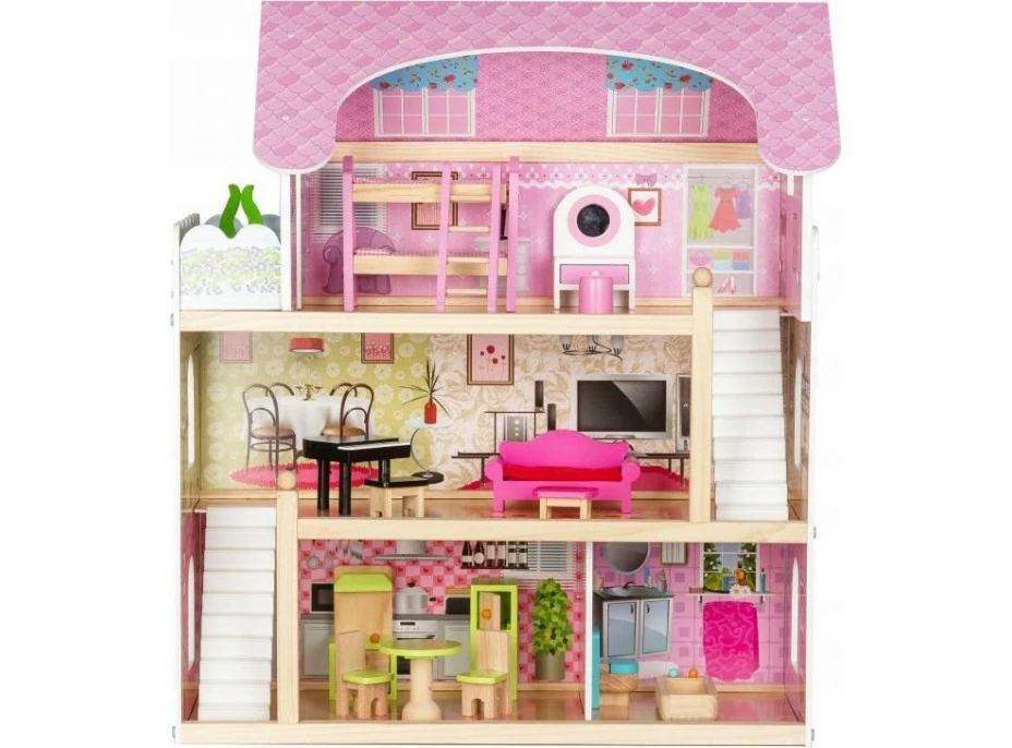 ECOTOYS Domeček pro panenky Pohádková rezidence s vybavením