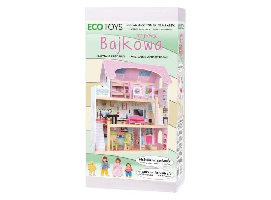 ECOTOYS Domeček pro panenky Pohádková rezidence s vybavením