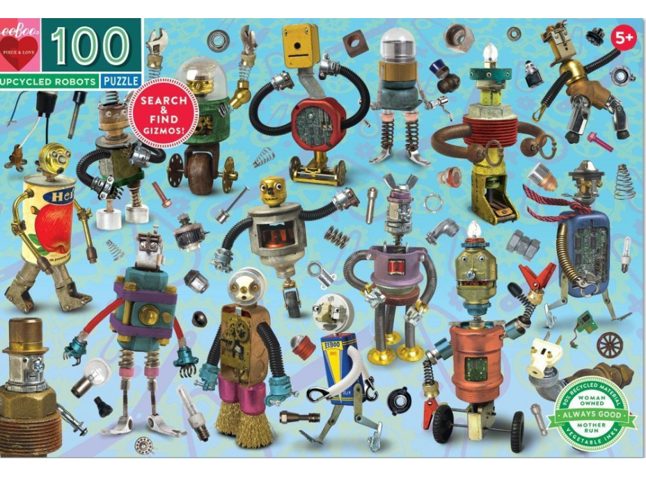 EEBOO Puzzle Roboti a součástky 100 dílků