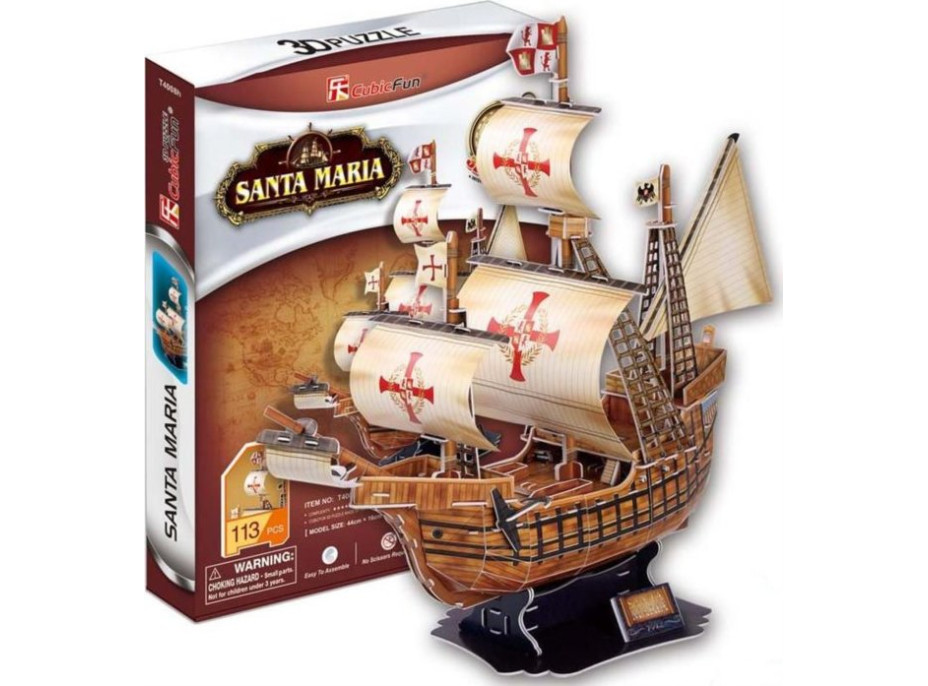 CUBICFUN 3D puzzle Loď Santa Maria 113 dílků