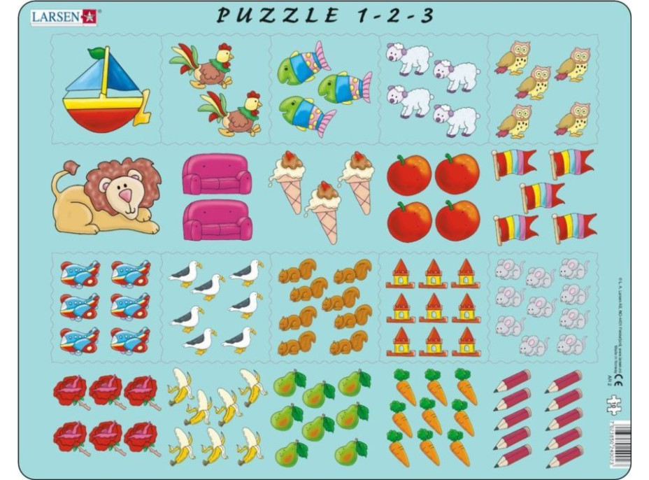 LARSEN Puzzle Obrázkové počítání 10 dílků