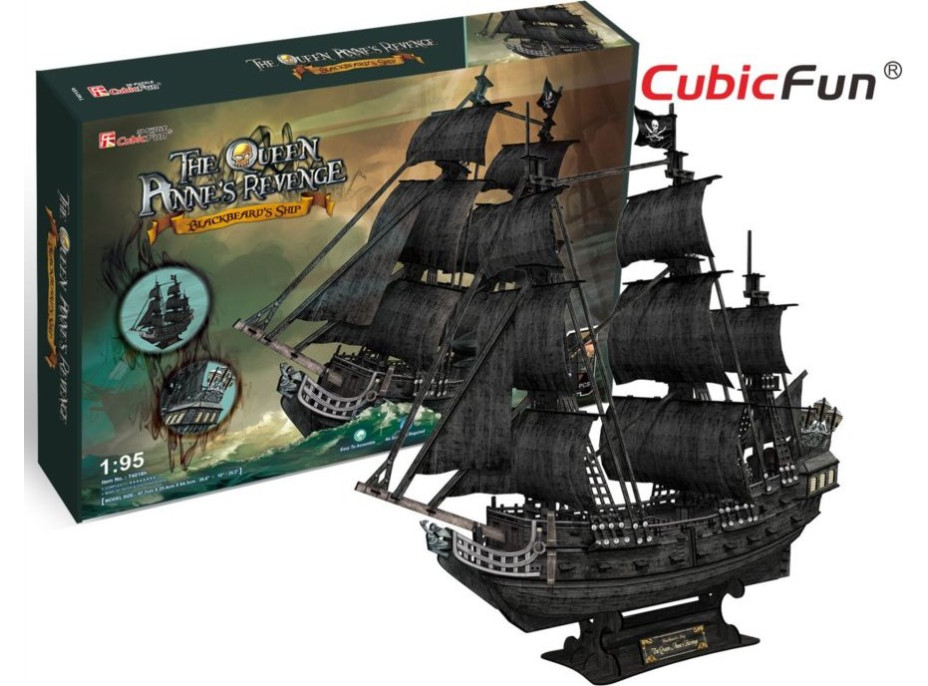 CUBICFUN 3D puzzle Plachetnice Queen Anne's Revenge 328 dílků