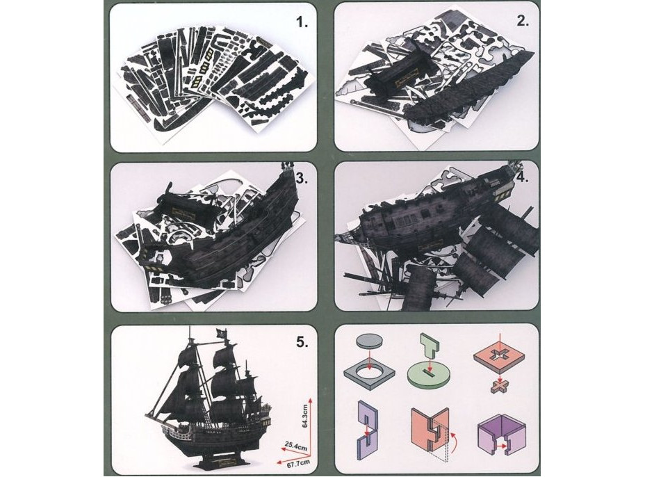 CUBICFUN 3D puzzle Plachetnice Queen Anne's Revenge 328 dílků