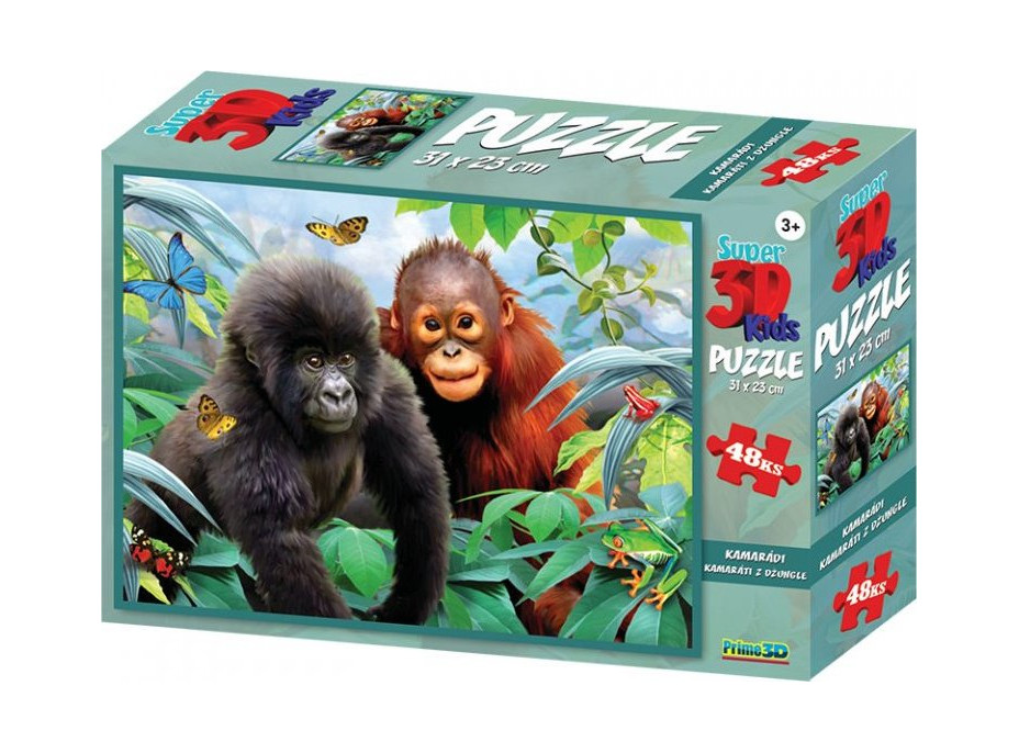 PRIME 3D Puzzle Kamarádi z džungle 3D 48 dílků