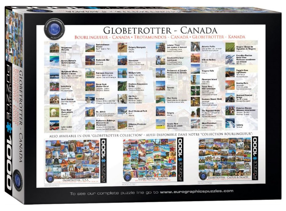 EUROGRAPHICS Puzzle Světoběžník - Kanada 1000 dílků