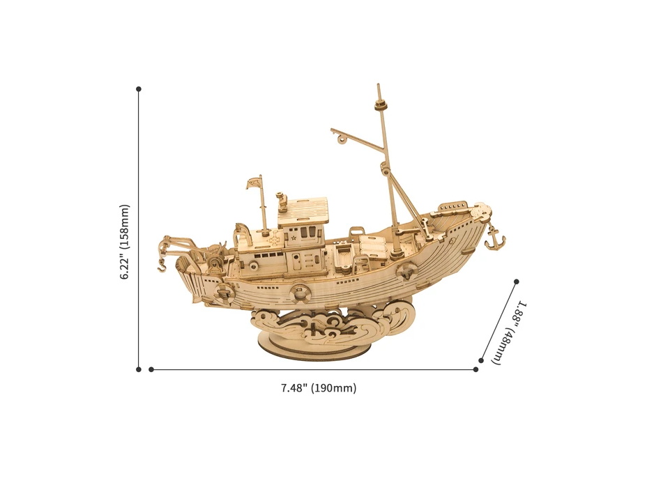 ROBOTIME Rolife 3D dřevěné puzzle Rybářská loď 104 dílků