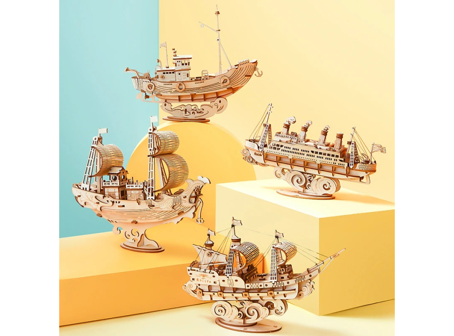 ROBOTIME Rolife 3D dřevěné puzzle Rybářská loď 104 dílků