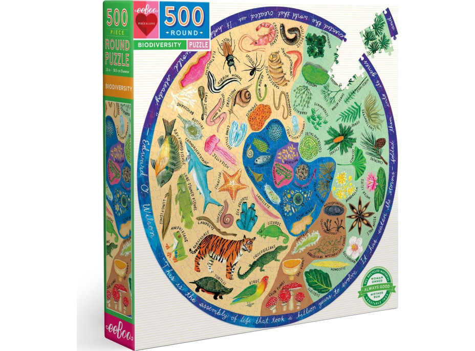EEBOO Kulaté puzzle Rozmanitost přírody 500 dílků