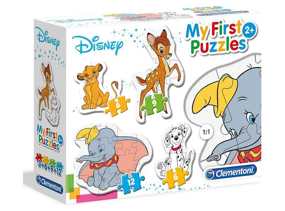 CLEMENTONI Moje první puzzle Disney mláďátka 4v1 (3,6,9,12 dílků)