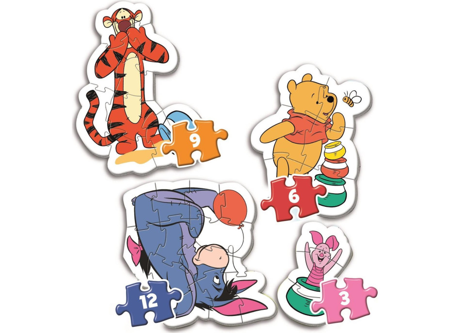 CLEMENTONI Moje první puzzle Medvídek Pú 4v1 (2,3,4,5 dílků)