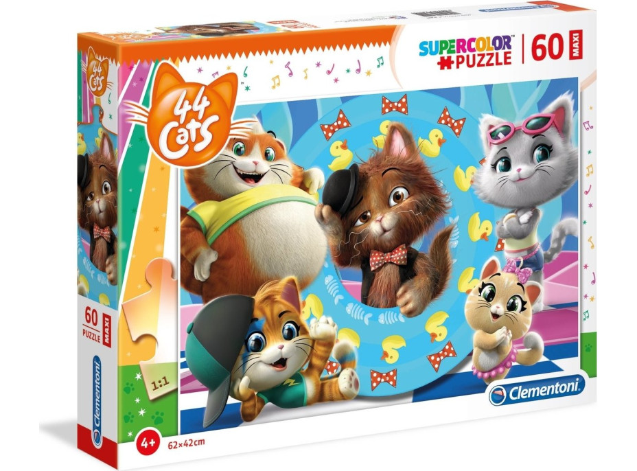 CLEMENTONI Puzzle 44 koček MAXI 60 dílků