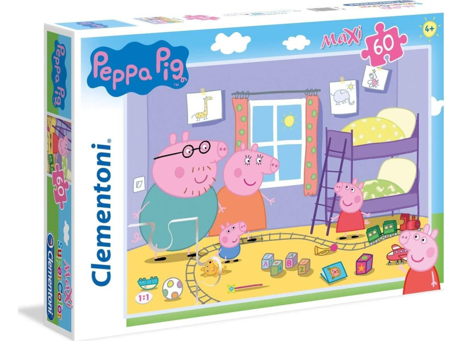 CLEMENTONI Puzzle Prasátko Peppa MAXI 60 dílků