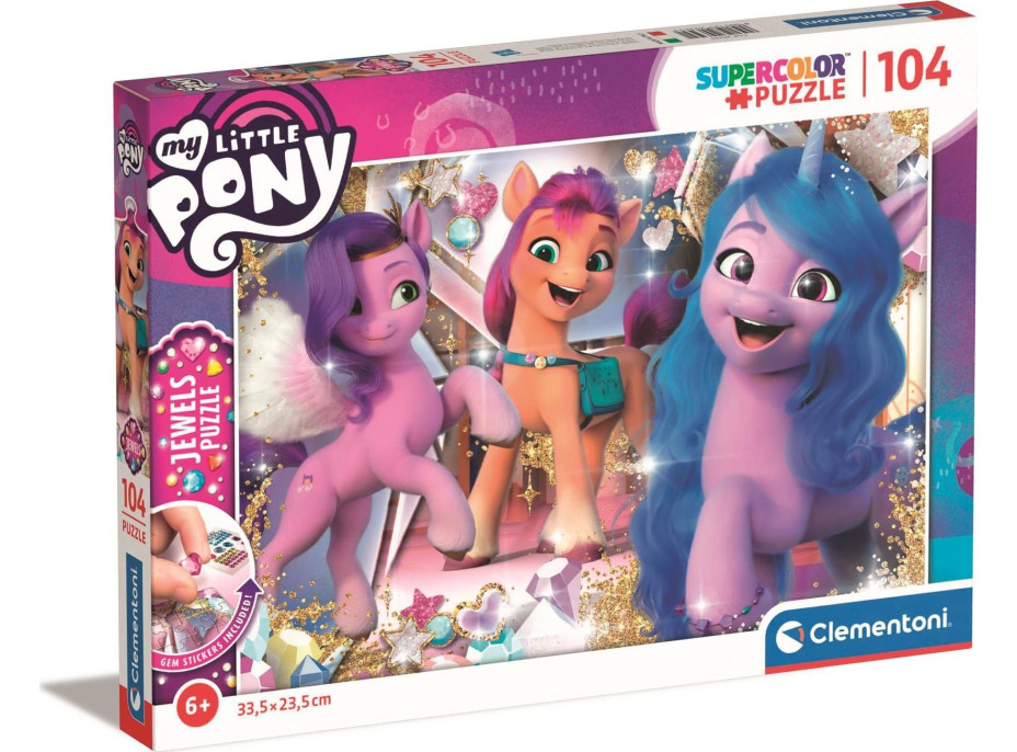 CLEMENTONI Puzzle s drahokamy My Little Pony 104 dílků