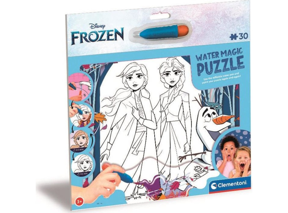 CLEMENTONI Puzzle s malováním vodou Water Magic: Ledové království 2, 30 dílků