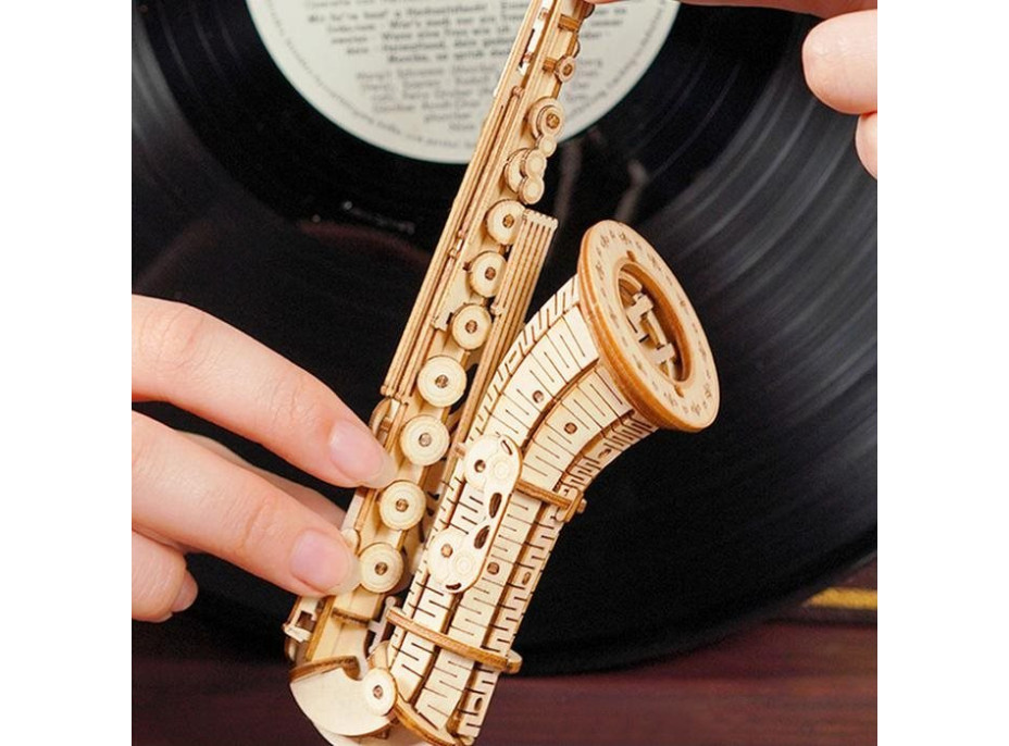ROBOTIME Rolife 3D dřevěné puzzle Saxofon 136 dílků