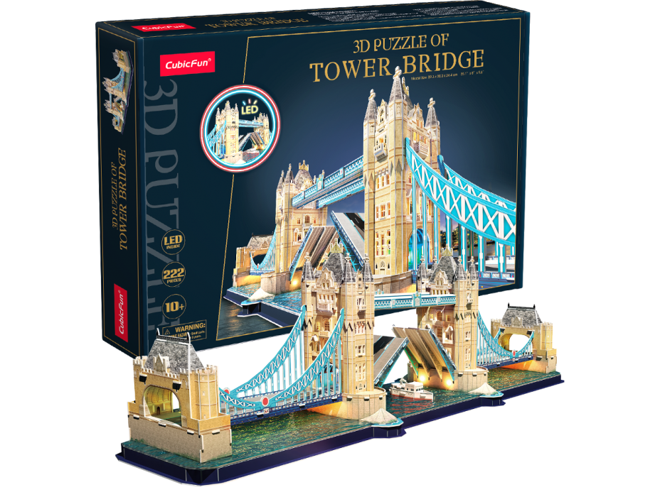 CUBICFUN Svítící 3D puzzle Tower Bridge 222 dílků