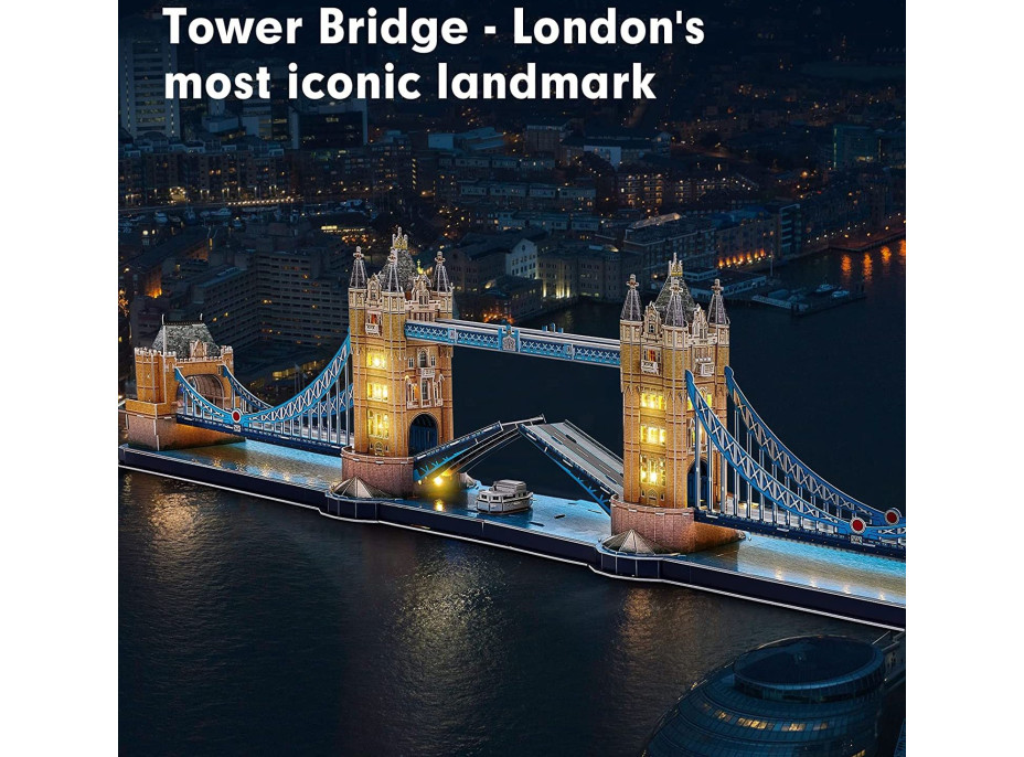 CUBICFUN Svítící 3D puzzle Tower Bridge 222 dílků