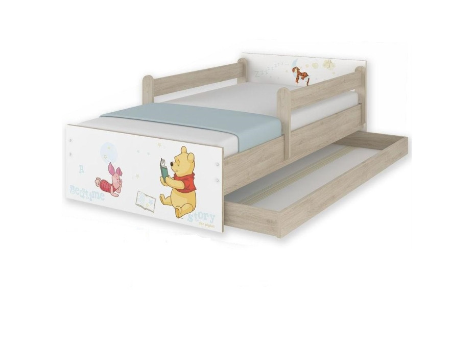 Dětská postel MAX Disney - MEDVÍDEK PÚ I 160x80 cm - SE ŠUPLÍKEM