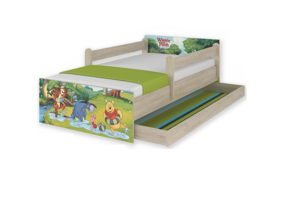 Dětská postel MAX Disney - MEDVÍDEK PÚ II 160x80 cm - SE ŠUPLÍKEM
