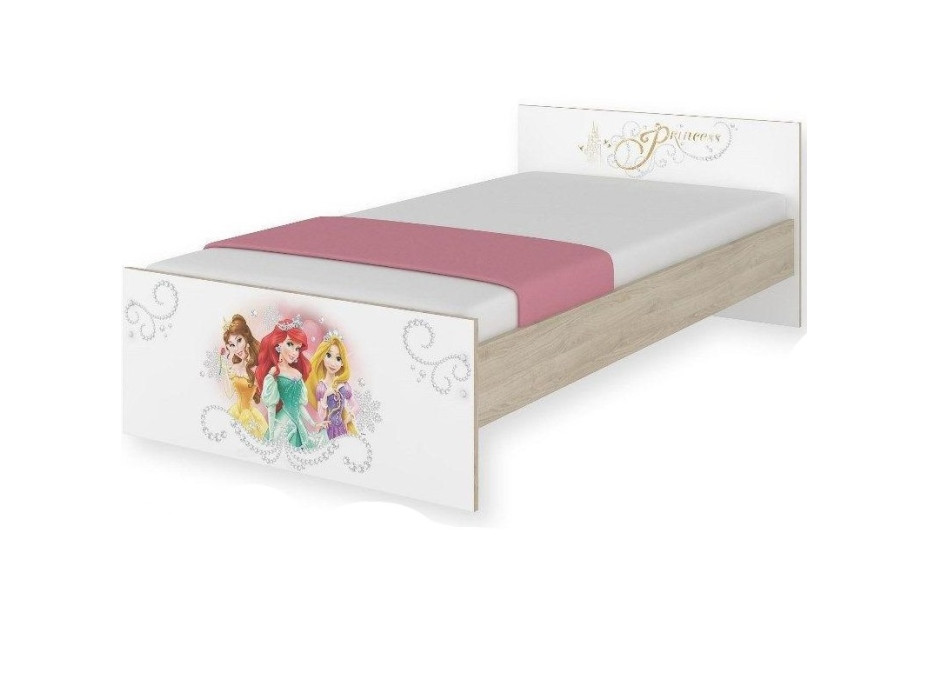 Dětská postel MAX Disney - PRINCEZNY 160x80 cm - BEZ ŠUPLÍKU