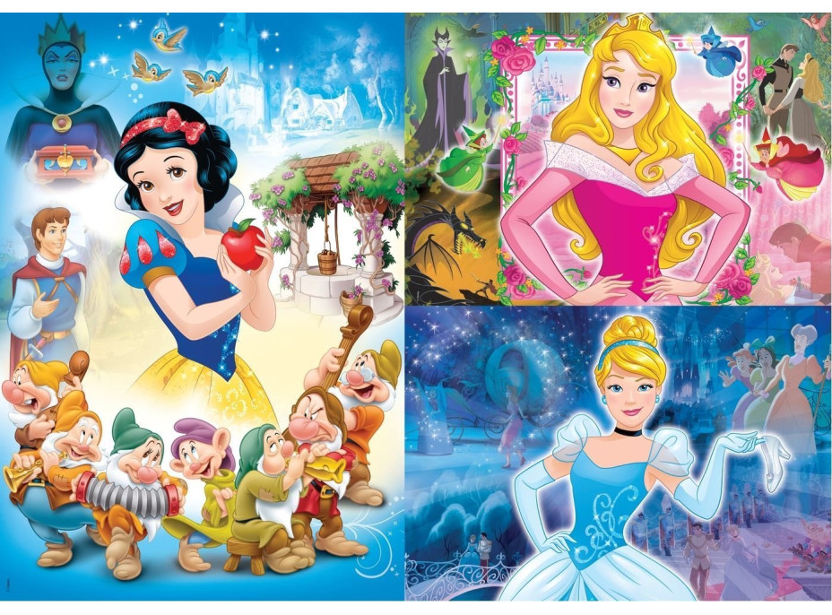CLEMENTONI Puzzle Disney princezny 3x48 dílků