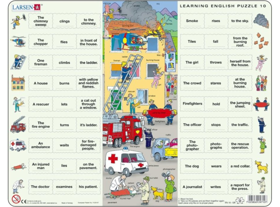 LARSEN Puzzle Angličtina 10: Záchranáři 54 dílků