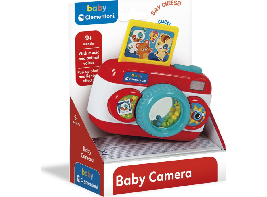 CLEMENTONI BABY Interaktivní fotoaparát se světlem a zvuky