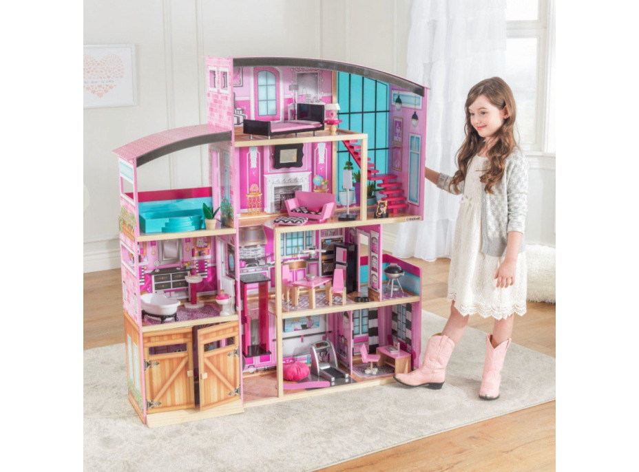 KIDKRAFT Domeček pro panenky Shimmer Mansion s vybavením