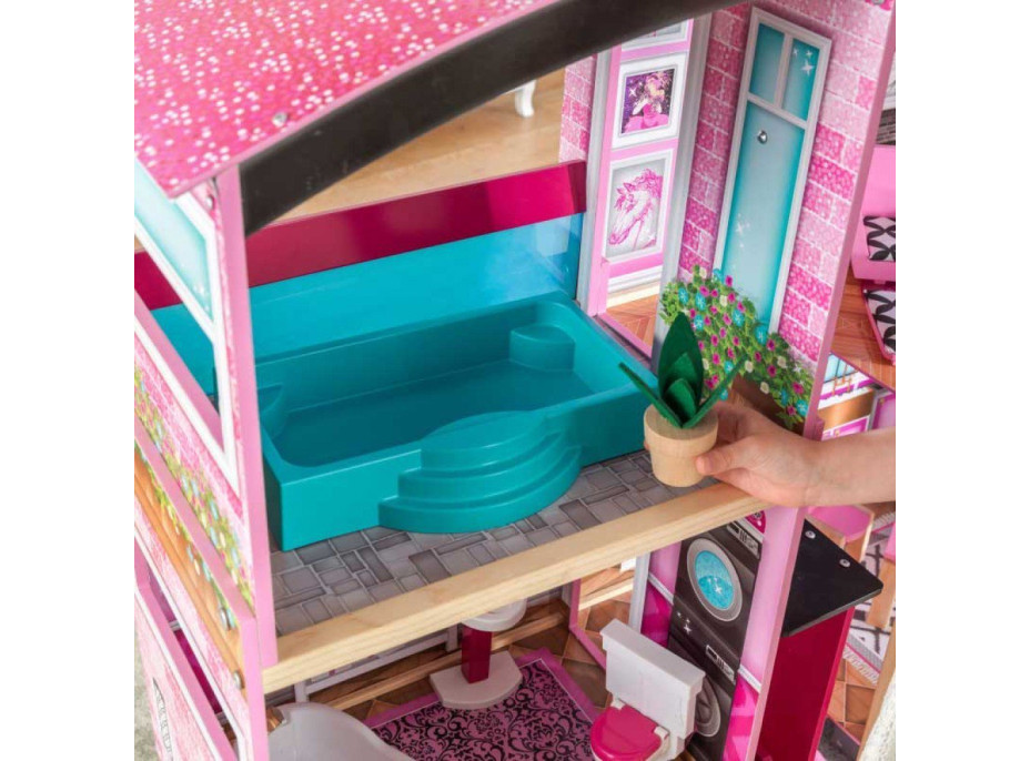 KIDKRAFT Domeček pro panenky Shimmer Mansion s vybavením