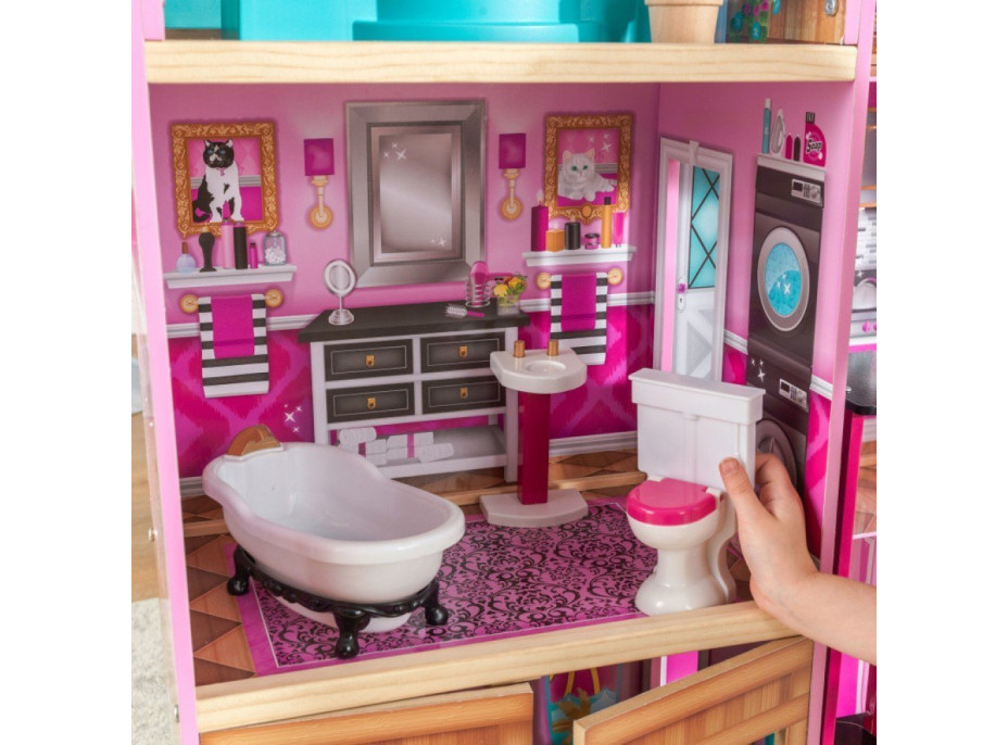 KIDKRAFT Domeček pro panenky Shimmer Mansion s vybavením