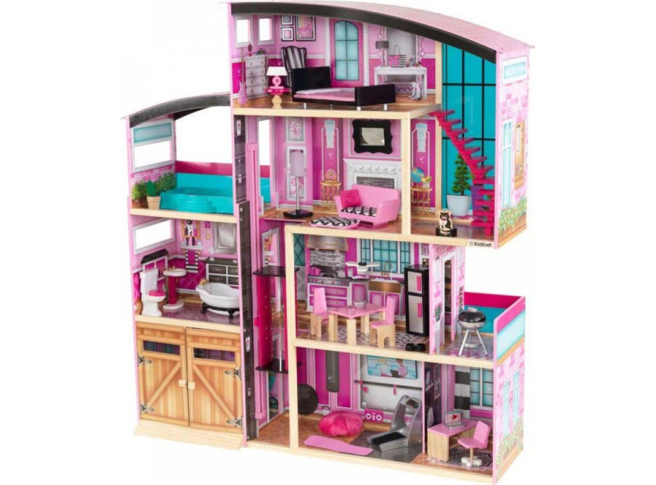 KIDKRAFT Domeček pro panenky Shimmer Mansion s vybavením