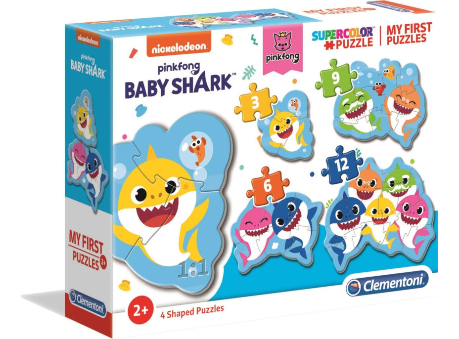 CLEMENTONI Moje první puzzle Baby Shark 4v1 (3,6,9,12 dílků)