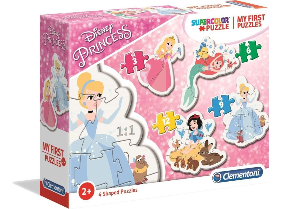 CLEMENTONI Moje první puzzle Disney princezny 4v1 (3,6,9,12 dílků)