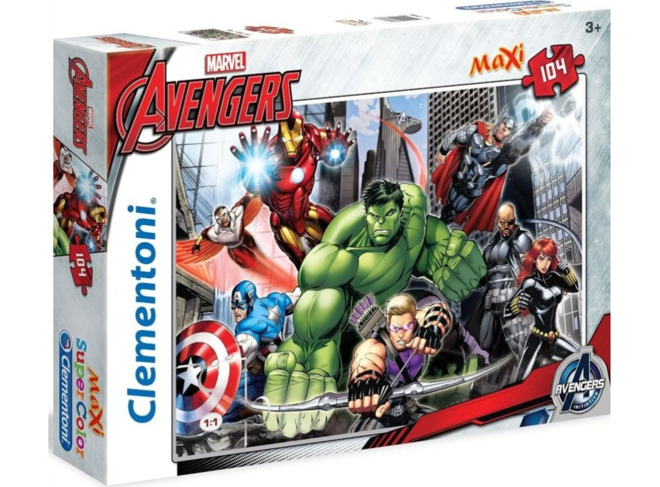 CLEMENTONI Puzzle Avengers: Připraveni k boji MAXI 104 dílků