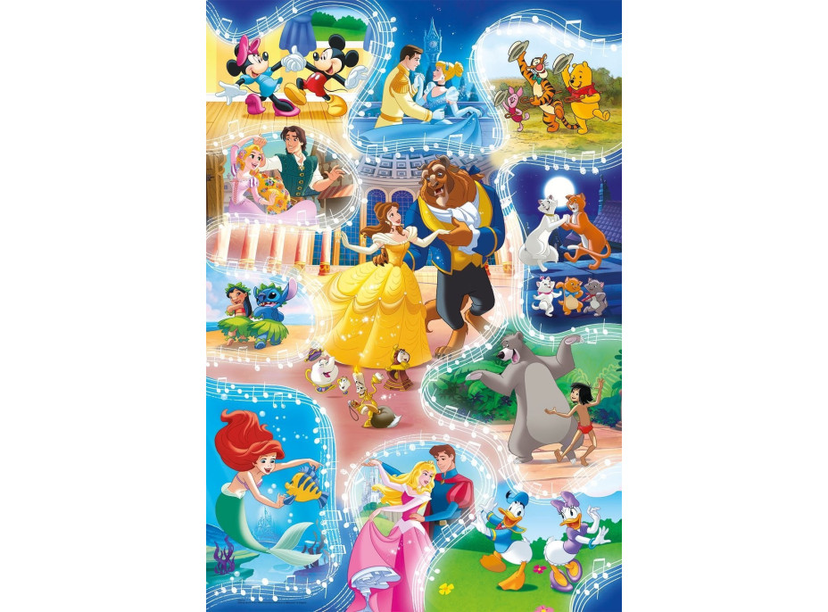 CLEMENTONI Puzzle Disney: Čas na tanec MAXI 24 dílků