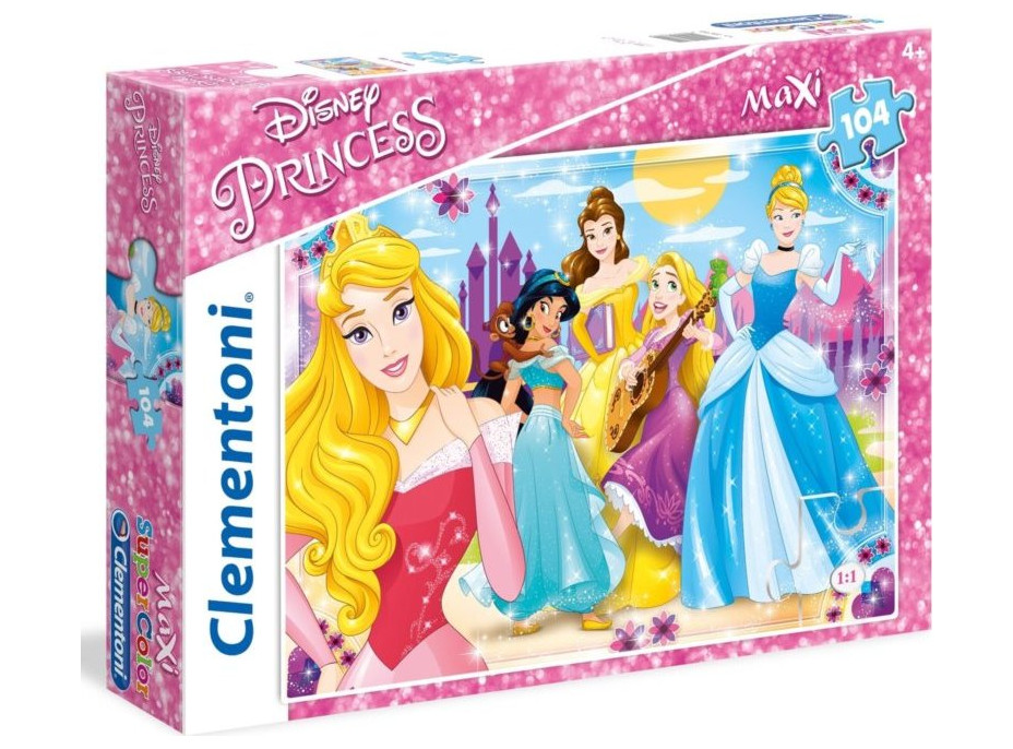 CLEMENTONI Puzzle Disney princezny MAXI 104 dílků