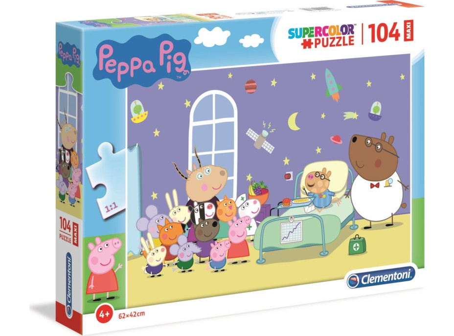 CLEMENTONI Puzzle Prasátko Peppa MAXI 104 dílků