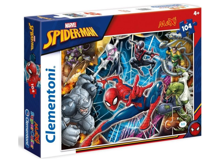 CLEMENTONI Puzzle Spiderman: Připraveni k boji MAXI 104 dílků