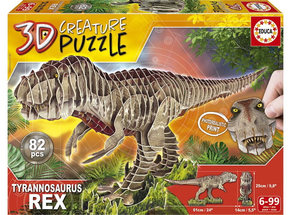 EDUCA 3D puzzle T-Rex 82 dílků