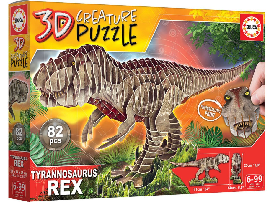 EDUCA 3D puzzle T-Rex 82 dílků