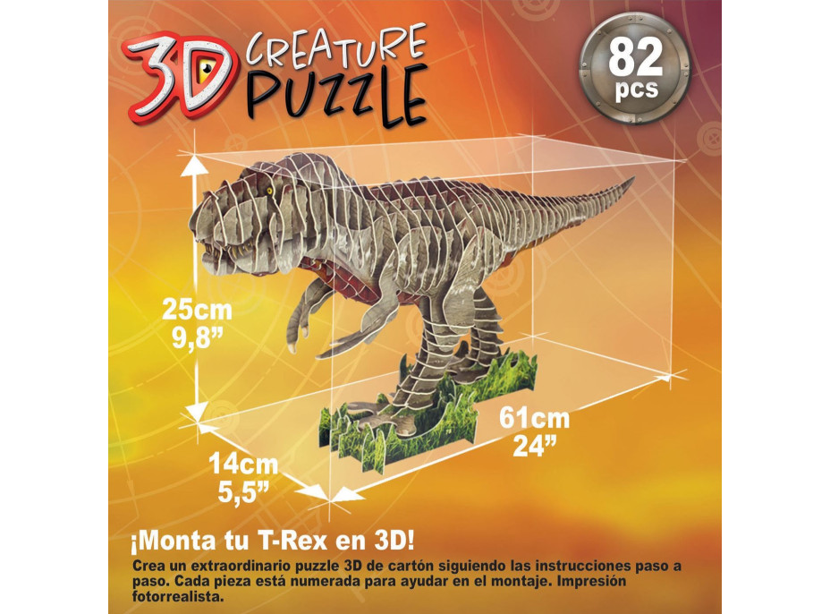 EDUCA 3D puzzle T-Rex 82 dílků