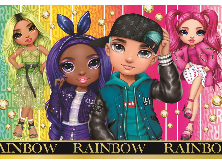 CLEMENTONI Brilliant puzzle Rainbow High: Jade, Krystal, River a Stella 104 dílků