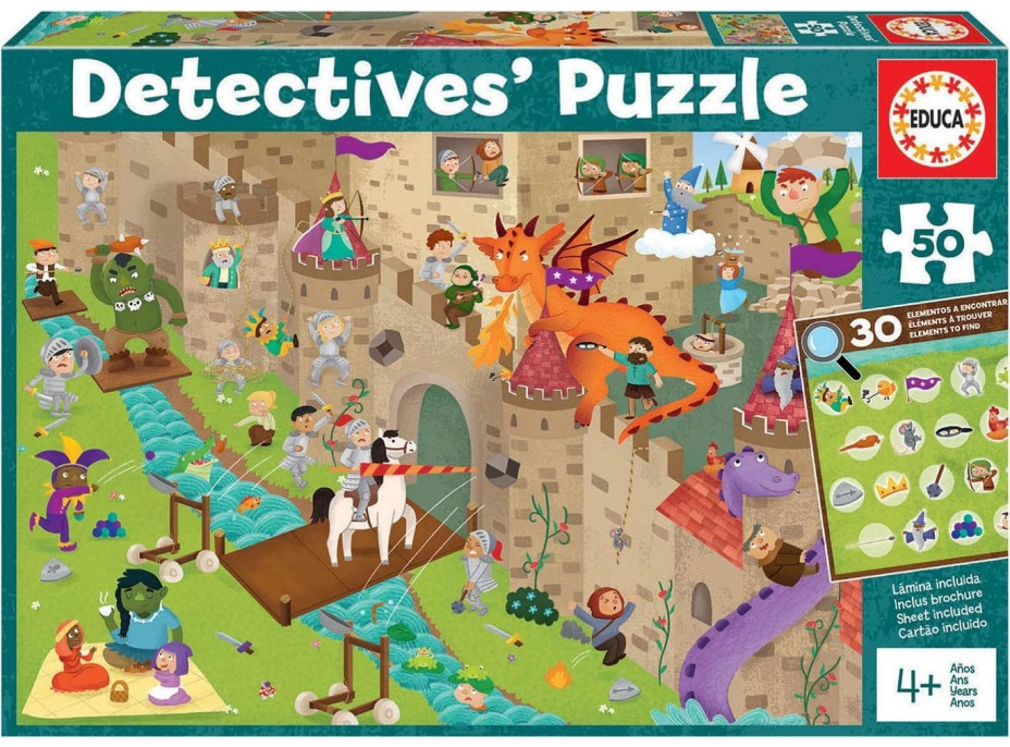 EDUCA Detektivní puzzle Hrad 50 dílků