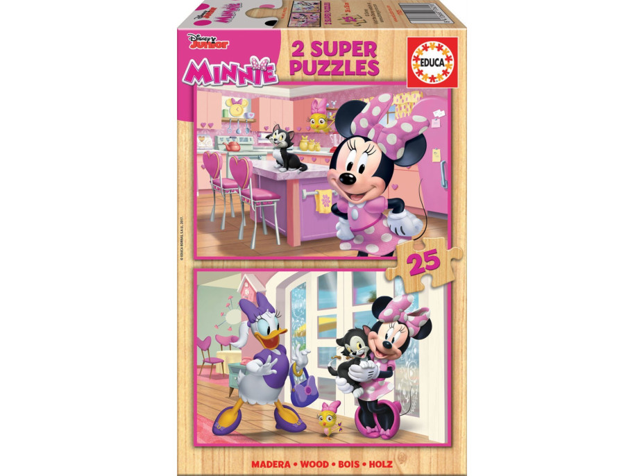 EDUCA Dřevěné puzzle Minnie 2x25 dílků