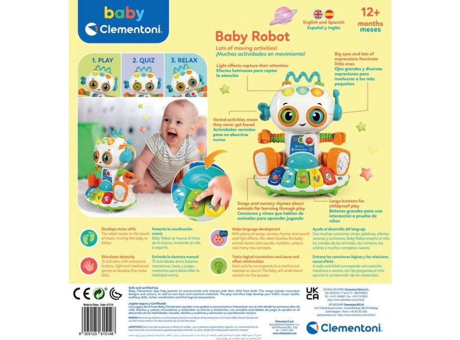 CLEMENTONI BABY Interaktivní robot CZ,SK,HU